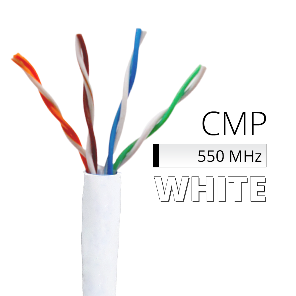 NO SPLINE Copper CAT6E CMP Plenum Ethernet Cable 550MHz Blue 1000FT 
