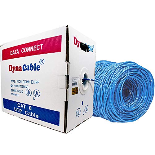 Cat6 Bulk Cable 1000 ft | Spool Box of Blue Ethernet Cord | CM In